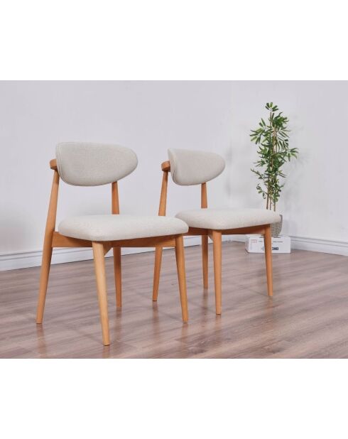 Set von 2 Stühlen Böhmische Eiche beige - L. 44 cm x H. 81 cm x T. 50 cm