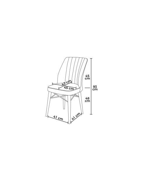 Set von 2 Nuna Stühlen anthrazit/schwarz - L.44 cm x H. 94 cm x T. 42 cm