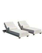 Chaise longue de jardin Pera beige - l . 70 cm  x H. . 36 cm  x P. 212 cm