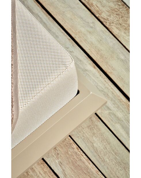 Chaise longue de jardin Pera beige - l . 70 cm  x H. . 36 cm  x P. 212 cm