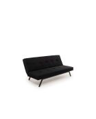 Divano letto a 3 posti Zola nero - 78 cm x 64 cm x 180 cm