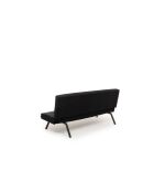 Divano letto a 3 posti Zola nero - 78 cm x 64 cm x 180 cm