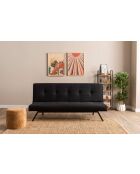 Divano letto a 3 posti Zola nero - 78 cm x 64 cm x 180 cm