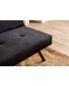 Divano letto a 3 posti Zola nero - 78 cm x 64 cm x 180 cm