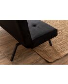 Divano letto a 3 posti Zola nero - 78 cm x 64 cm x 180 cm