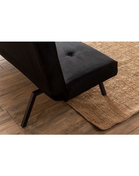 Sofá cama negro de 3 plazas Zola - 78 cm x 64 cm x 180 cm