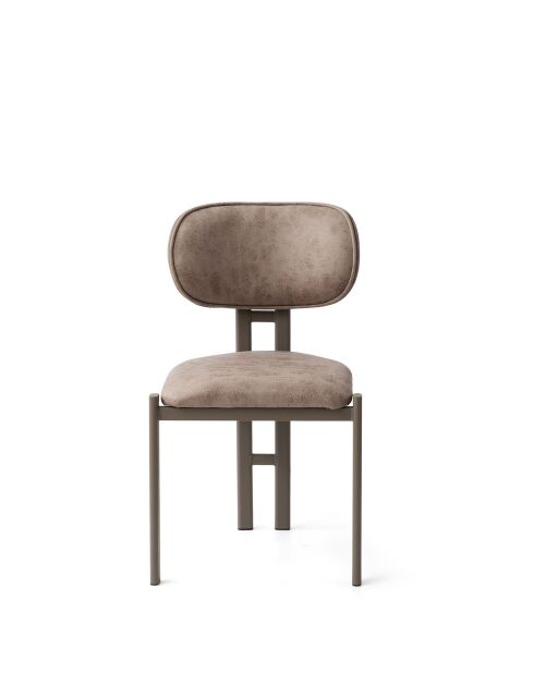 Lot de 2 chaises Muriz Vison Cappuccino - l.43 cm x H. 83 cm x P. 47.5 cm