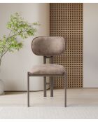 Lot de 2 chaises Muriz Vison Cappuccino - l.43 cm x H. 83 cm x P. 47.5 cm