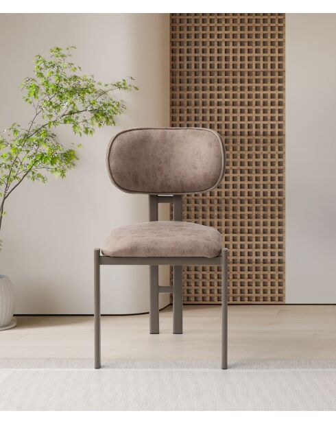 Lot de 2 chaises Muriz Vison Cappuccino - l.43 cm x H. 83 cm x P. 47.5 cm