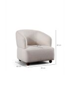 Fauteuil Rena blanc - L. 85 cm x l. 80 cm x H 80 cm