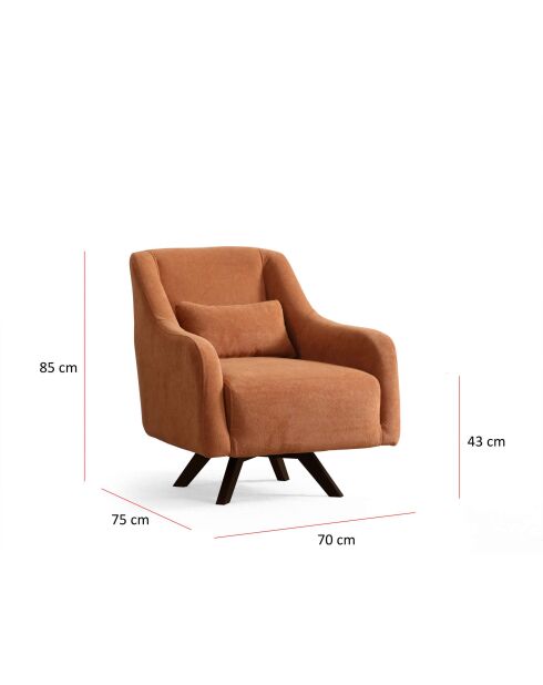Sessel Hera orange/schwarz - L. 70 cm x L. 75 cm x H. 85 cm