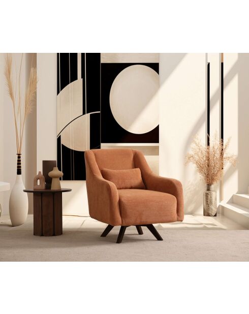 Sessel Hera orange/schwarz - L. 70 cm x L. 75 cm x H. 85 cm