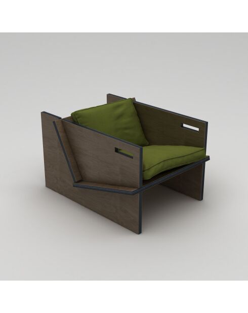 Fauteuil Gagnant noir vert - l. 74 cm x H. 57 cm x P. 92 cm