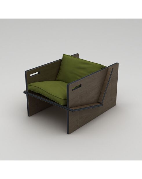 Fauteuil Gagnant noir vert - l. 74 cm x H. 57 cm x P. 92 cm