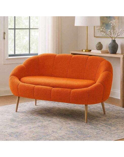 Divano a 2 posti Lida arancione - l. 130 cm x H. 105 cm x P. 50 cm