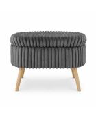 Mini Oslo bankje in antraciet linnen - B. 60 cm x H. 46 cm x D. 35 cm
