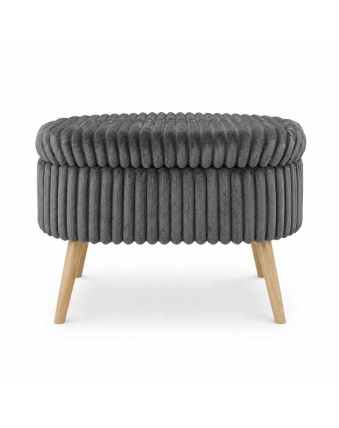 Mini Oslo bankje in antraciet linnen - B. 60 cm x H. 46 cm x D. 35 cm