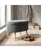Mini Oslo bankje in antraciet linnen - B. 60 cm x H. 46 cm x D. 35 cm