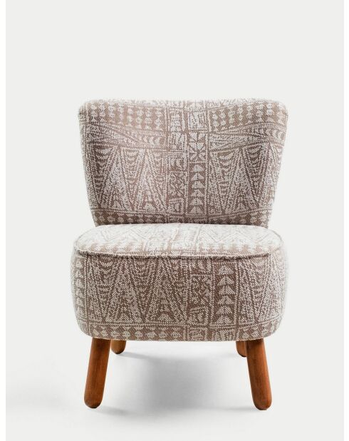 Fauteuil Mythologie Etnik beige - l. 43 cm x H. 35 cm x P. 33 cm