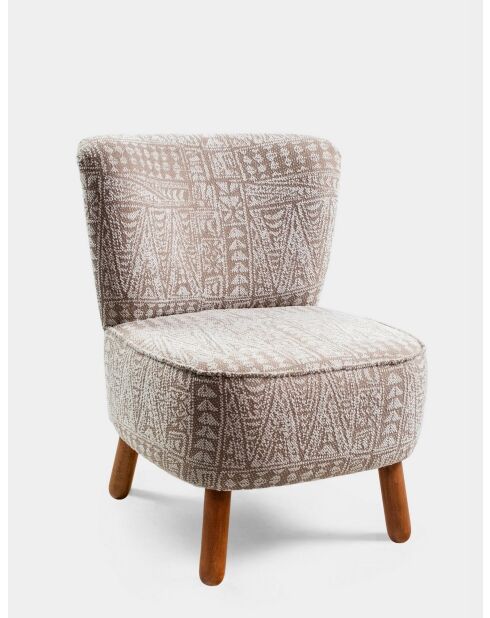 Fauteuil Mythologie Etnik beige - l. 43 cm x H. 35 cm x P. 33 cm