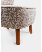 Fauteuil Mythologie Etnik beige - l. 43 cm x H. 35 cm x P. 33 cm
