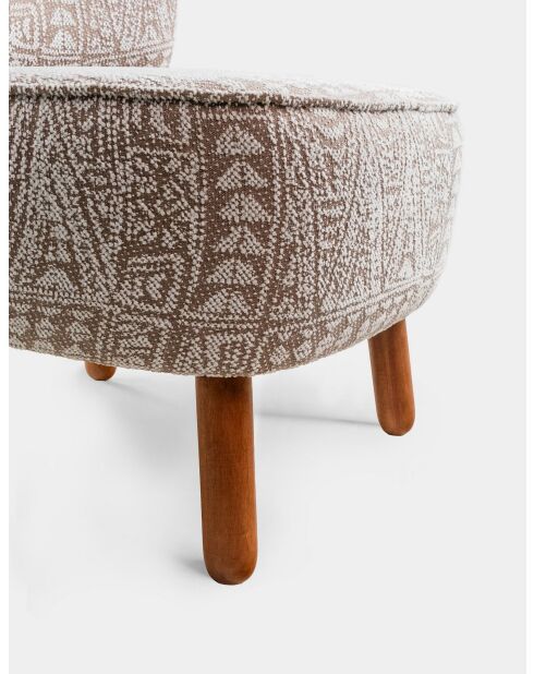 Fauteuil Mythologie Etnik beige - l. 43 cm x H. 35 cm x P. 33 cm