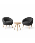 Set 3 pezzi poltrona e tavolino Cay Seti antracite