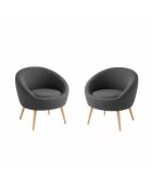 Set 3 pezzi poltrona e tavolino Cay Seti antracite
