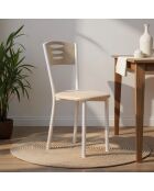 Set aus 2 cremeweißen Polostühlen — L.40 cm x H. 84 cm x T. 84 cm