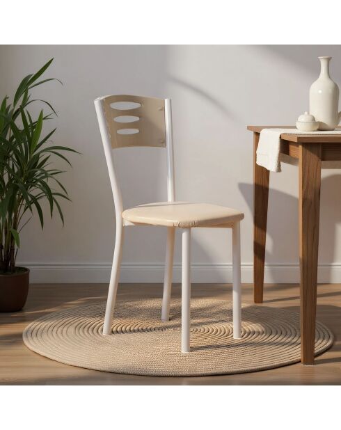 Set aus 2 cremeweißen Polostühlen — L.40 cm x H. 84 cm x T. 84 cm