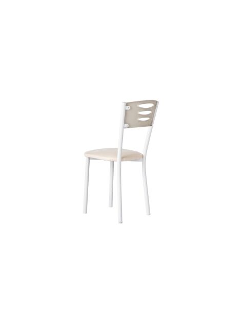 Set aus 2 cremeweißen Polostühlen — L.40 cm x H. 84 cm x T. 84 cm