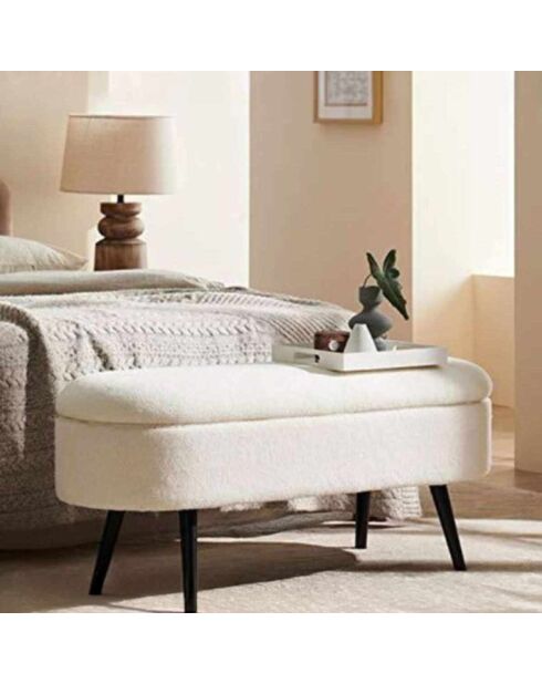 Banc Oslo Wellsoft blanc noir - l . 90 cm x H. 46 cm x P. 35 cm