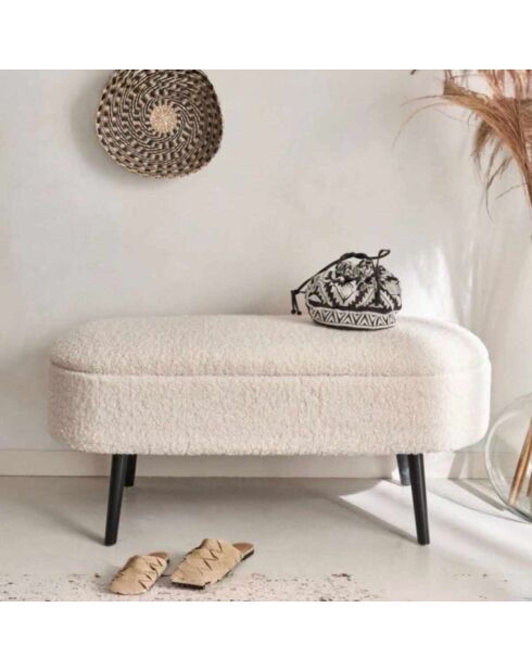 Banc Oslo Wellsoft blanc noir - l . 90 cm x H. 46 cm x P. 35 cm