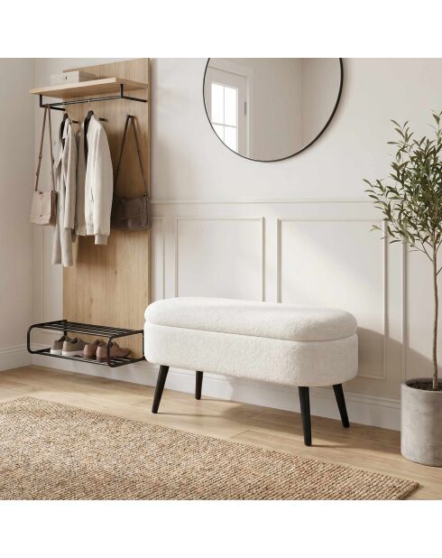 Banc Oslo Wellsoft blanc noir - l . 90 cm x H. 46 cm x P. 35 cm