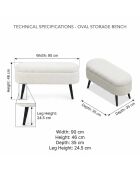 Banc Oslo Wellsoft blanc noir - l . 90 cm x H. 46 cm x P. 35 cm