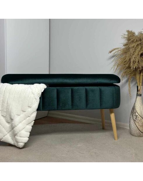 Banc Oslo Babyface émeraude - l. 90 cm x H. 46 cm x P. 35 cm
