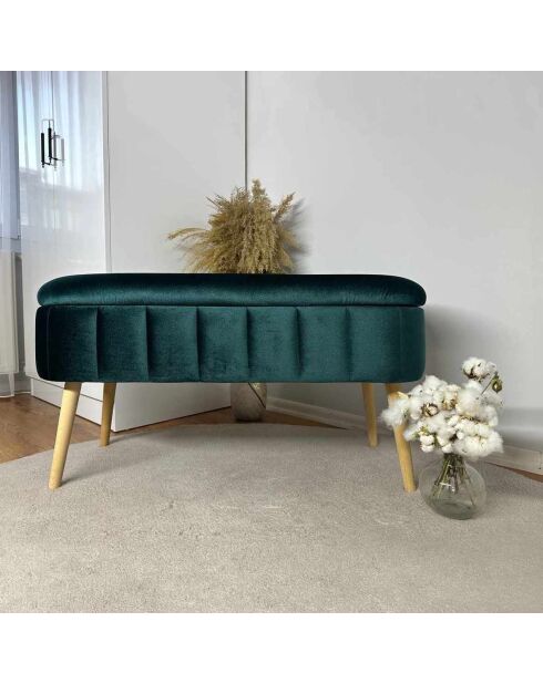 Banc Oslo Babyface émeraude - l. 90 cm x H. 46 cm x P. 35 cm