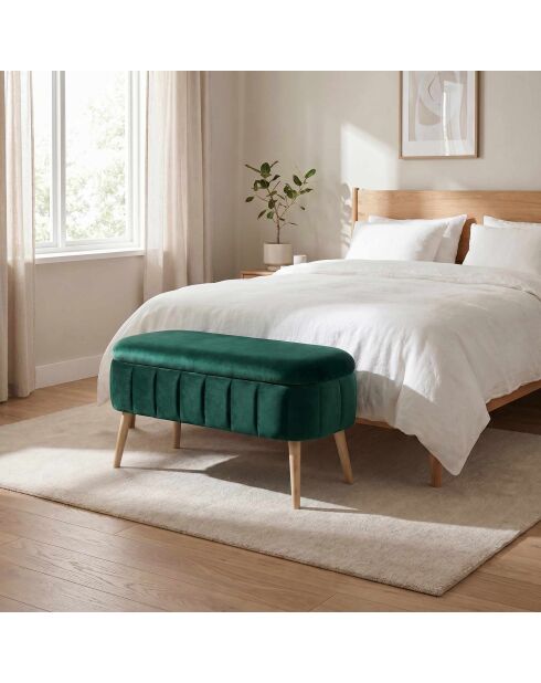 Banc Oslo Babyface émeraude - l. 90 cm x H. 46 cm x P. 35 cm