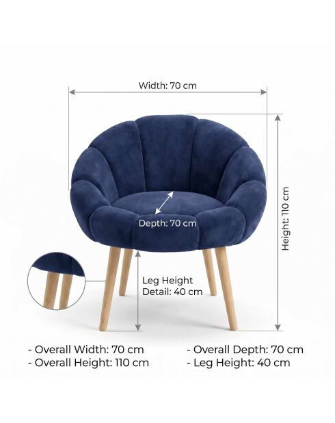 Fauteuil Papaye Anthracite - l . 70 cm x H. 110 cm x P. 70 cm