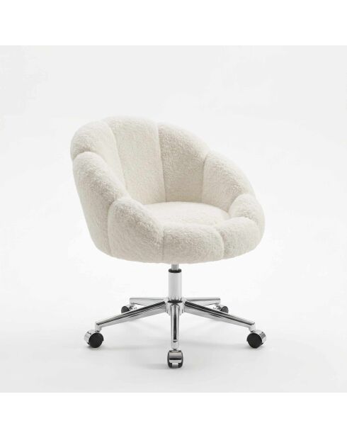 Fauteuil Marguerite Métal blanc - l . 72 cm x H. 102 cm x P.62 cm