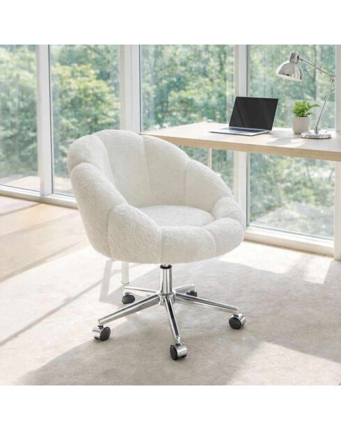 Fauteuil Marguerite Métal blanc - l . 72 cm x H. 102 cm x P.62 cm