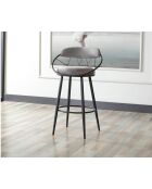 Tabouret de bar Relax gris - l.60 cm x H. 109 cm x P. 60 cm