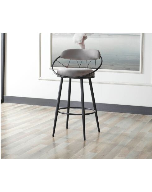Tabouret de bar Relax gris - l.60 cm x H. 109 cm x P. 60 cm