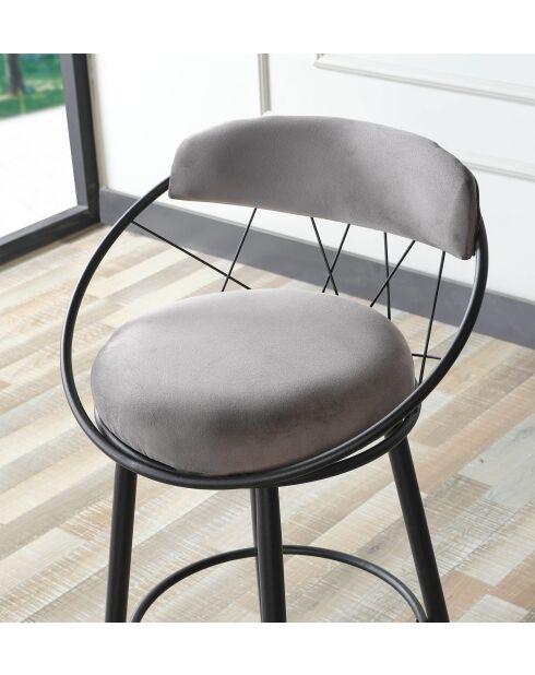 Tabouret de bar Relax gris - l.60 cm x H. 109 cm x P. 60 cm