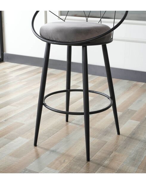 Tabouret de bar Relax gris - l.60 cm x H. 109 cm x P. 60 cm