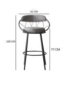 Tabouret de bar Relax gris - l.60 cm x H. 109 cm x P. 60 cm