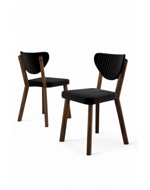 Set von 4 schwarzbraunen Arfe-Stühlen - L.45 cm x H. 86 cm x T. 46 cm