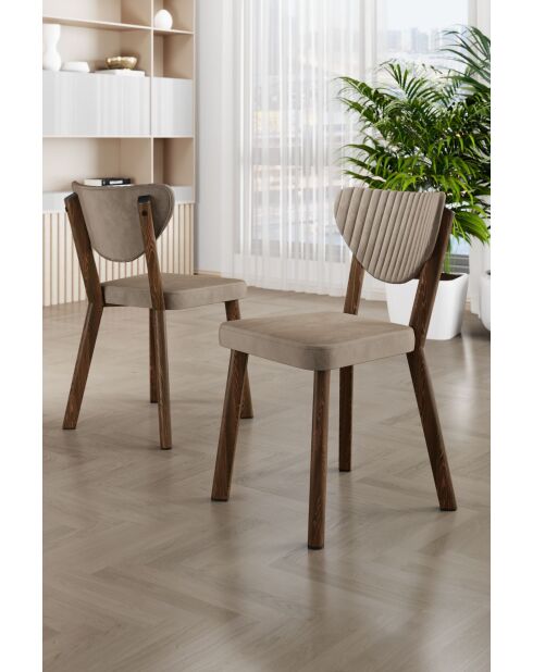Set von 4 Stühlen Arfe Cappuccino braun - L.45 cm x H. 86 cm x T. 46 cm