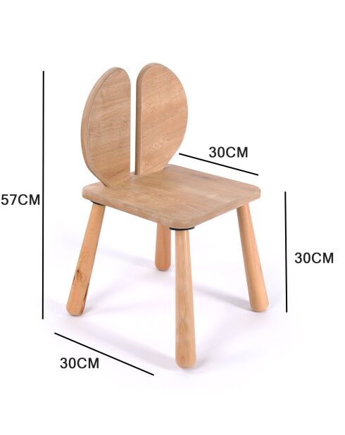 Chaise enfant BLTYZAKTV042 Chêne - l . 30 cm x H. 57 cm x P. 30 cm