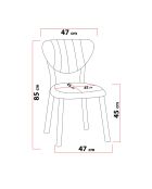 Elma burgunderfarbener Stuhl - L.47 cm x H. 85 cm x T. 45 cm
